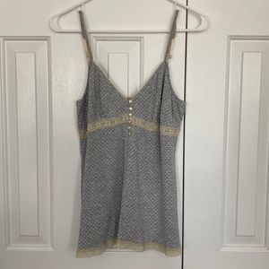 Gray and white polka dot cami.